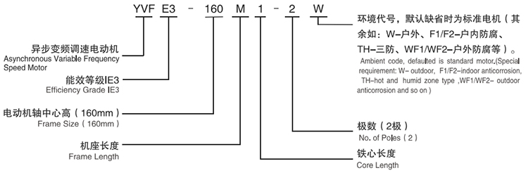 西安泰富西瑪電機(jī)：YVFE3系列超高效變頻調(diào)速三相異步電動(dòng)機(jī)型號說明